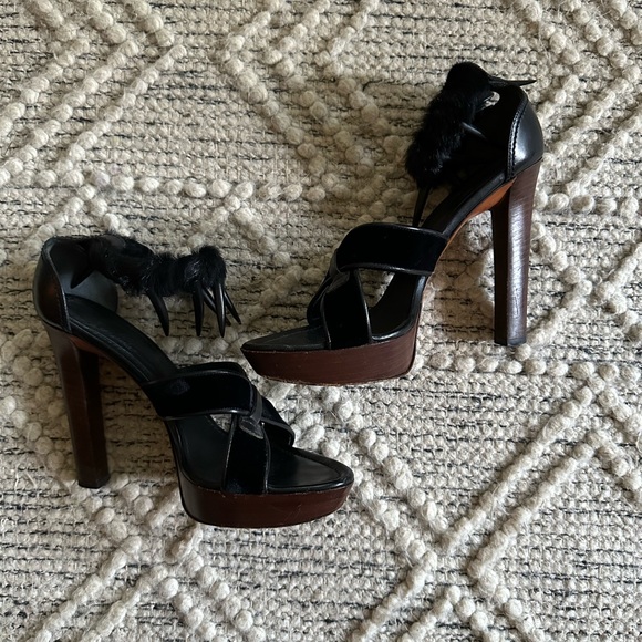 Vintage YSL Black Velvet Mombasa Claw Heels | 37.5 - Picture 6 of 15